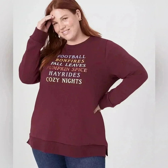 Lane Bryant Classic Long-Sleeve Crew-Neck Fall Graphic Sweatshirt Size 2X NWT - Picture 6 of 6